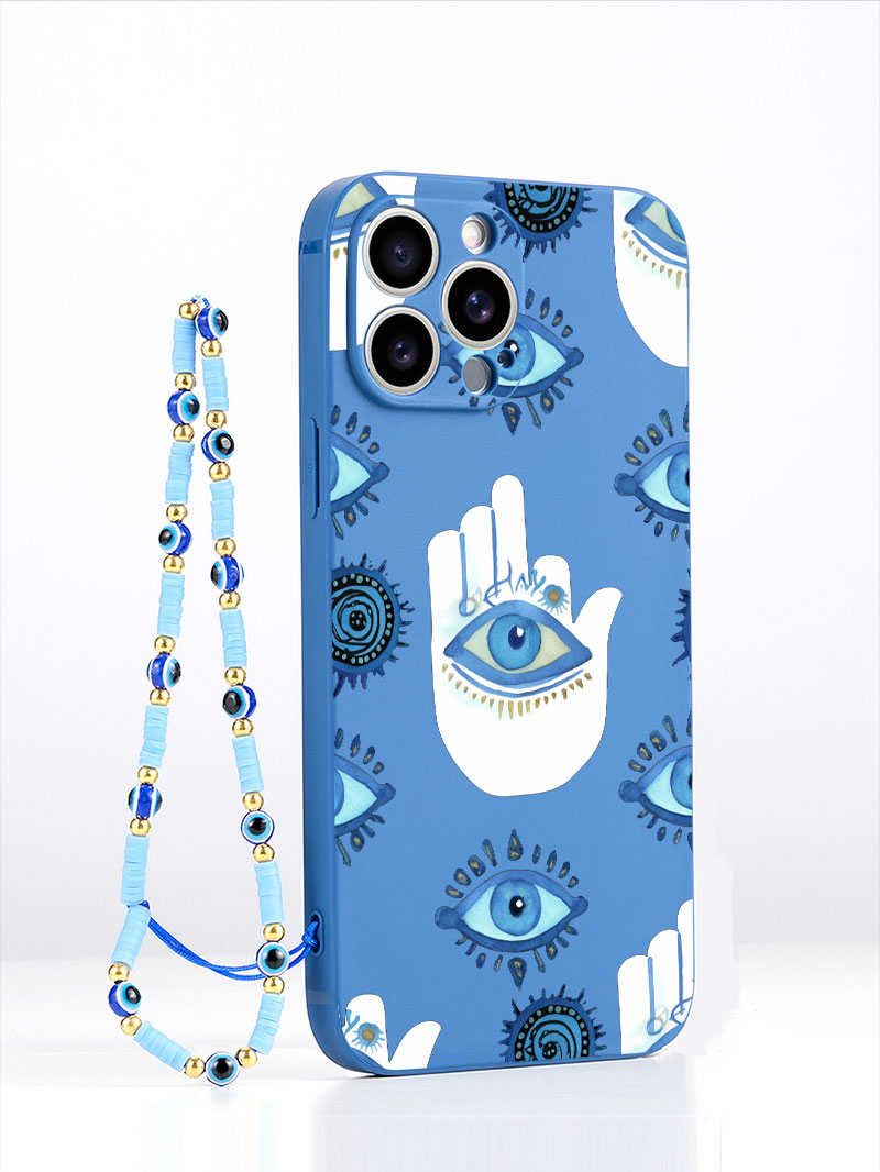 Phone Cases Classy - Luxuriöse flüssige Silikon-Handyhülle mit blauem Evil