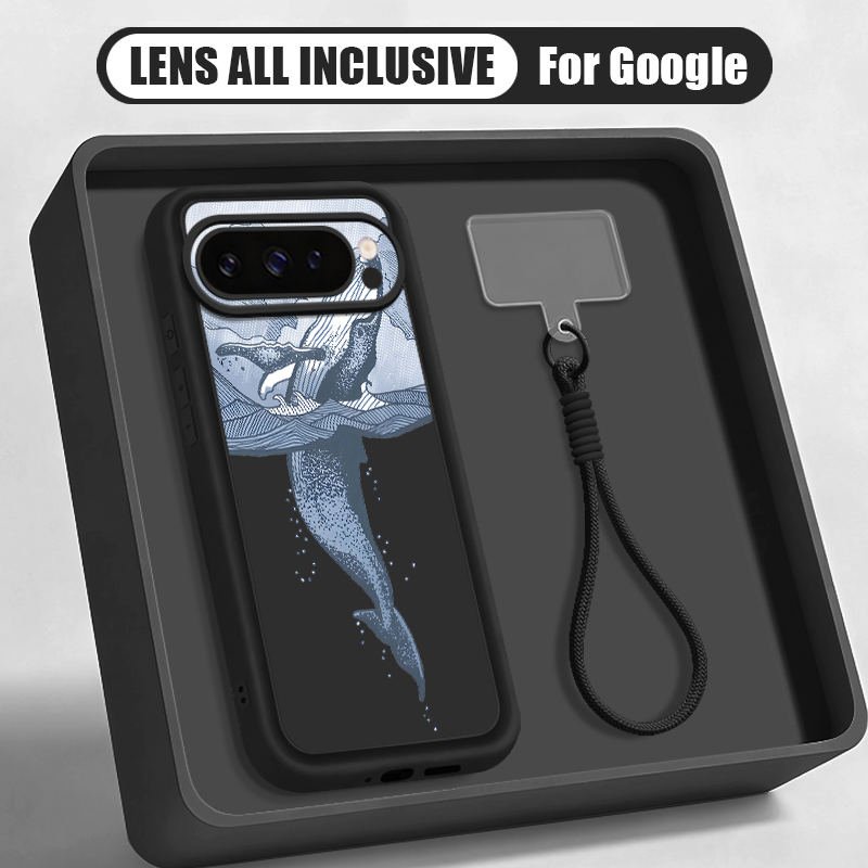 Phone Cases With Straps - Handgelenkschlaufen-Hülle mit Buckelwal-Print für Google Pixel