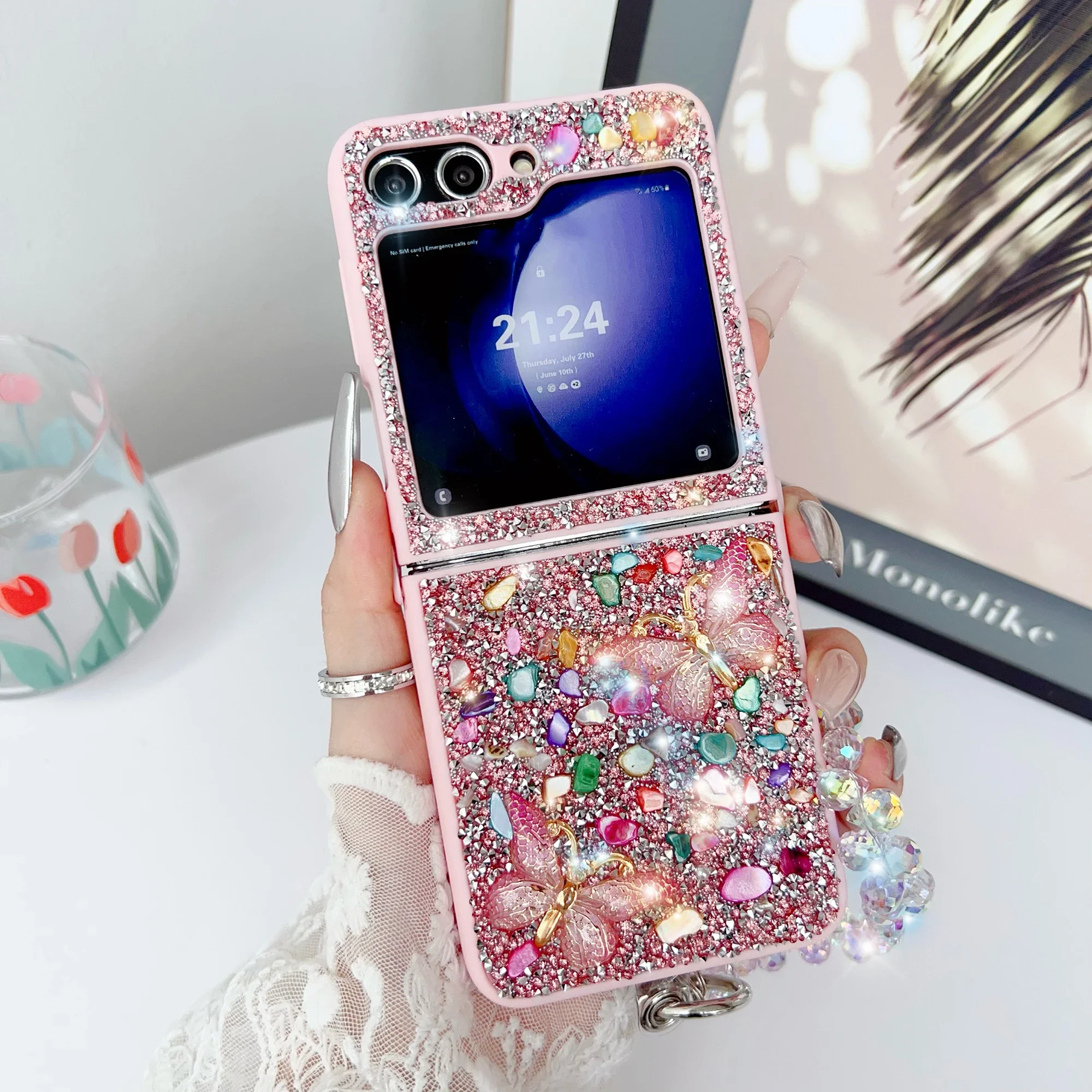 Phone Cases With Straps - Luxus Glitzer Handyhülle für Samsung Galaxy