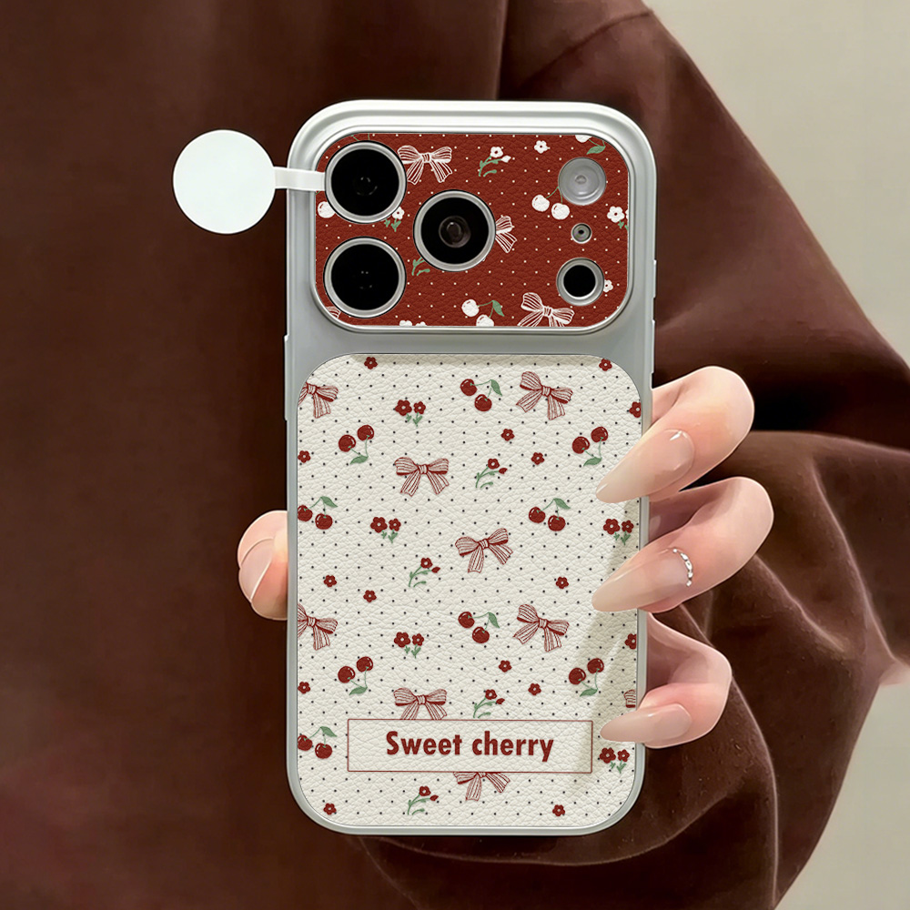 Phone Cases Cherry - Süße Kirschblüten-Leder-Handyhülle für iPhone 12 14