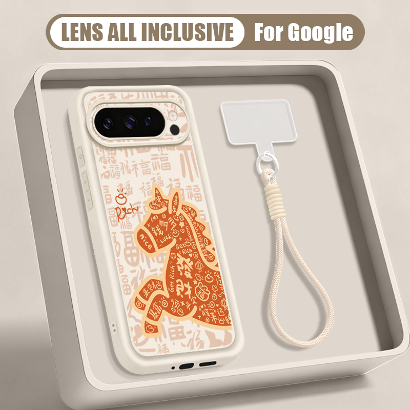 Phone Cases With Straps - Niedliche Fohlen-Print-Handschlaufe mit Handyhülle für Google