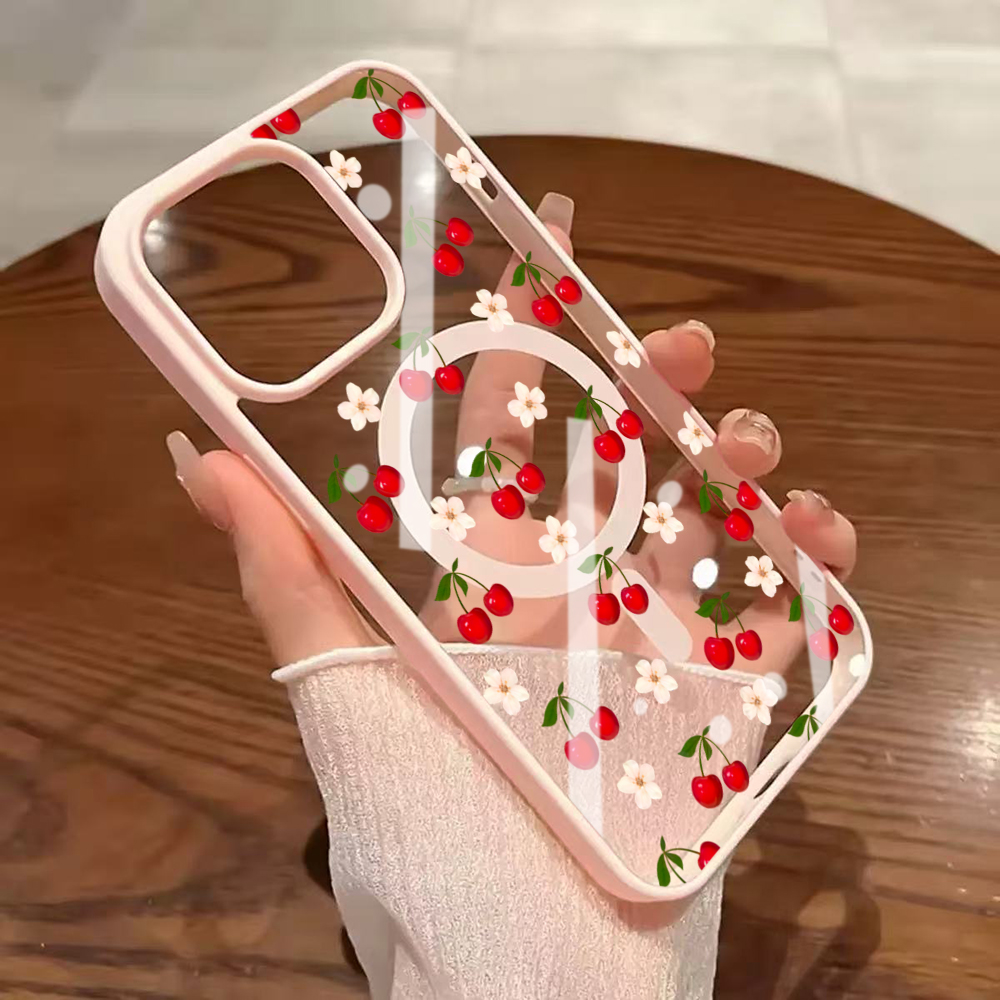Clear Magsafe Case - Süße Kirschfrucht-Klarzhülle für Magsafe iPhone 16