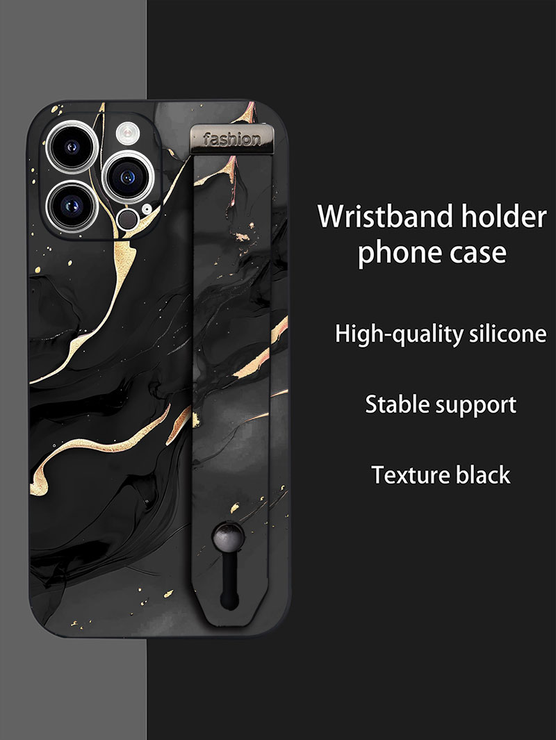 Phone Cases With Straps - Luxus Flüssigkeit Silikon Marmor Muster Handgelenk