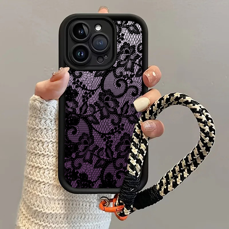 Schwarze Lila Spitzen-Handyhül – Phone Cases With Straps Bewertung und Preis