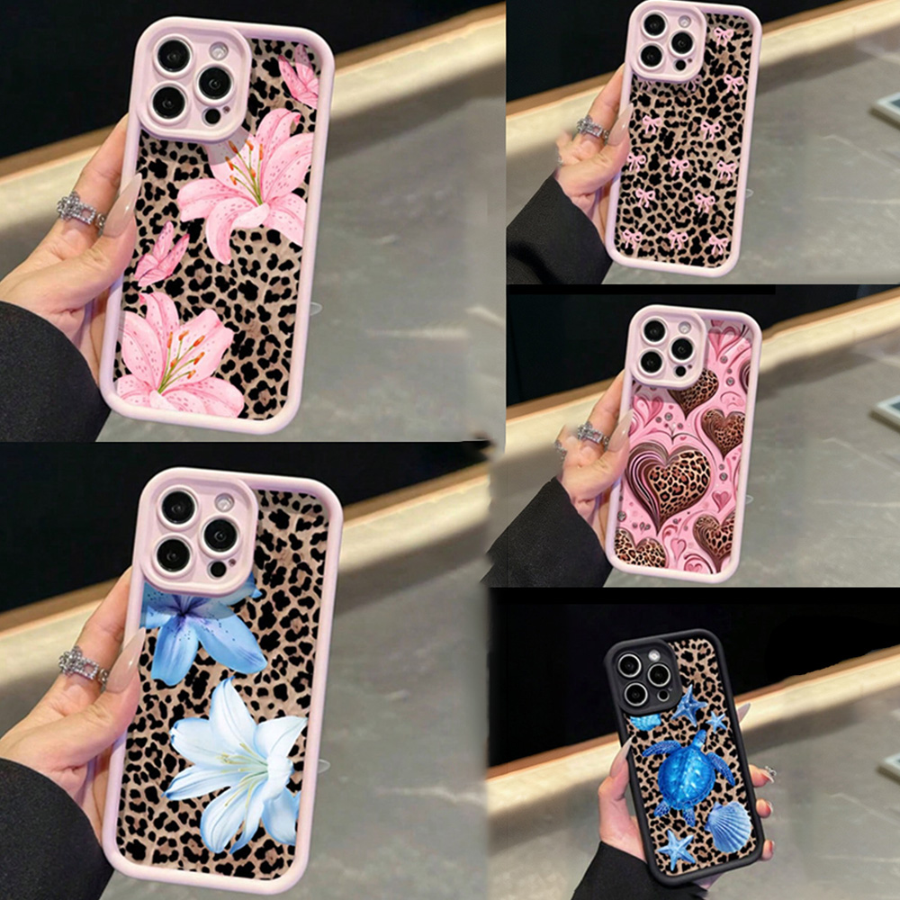 Rosa Schleife Lilie Blume Leop – Phone Cases Leopard Print Bewertung und Preis