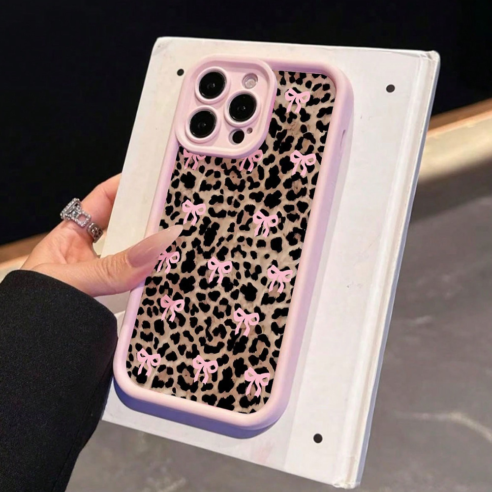 Rosa Schleife Lilie Blume Leop – Phone Cases Leopard Print Bewertung und Preis