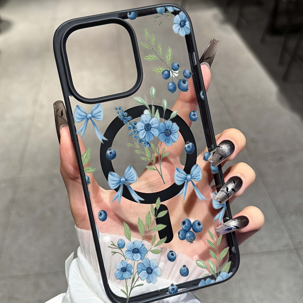 Blueberry Floral Clear Case fü – Clear Magsafe Case Bewertung und Preis