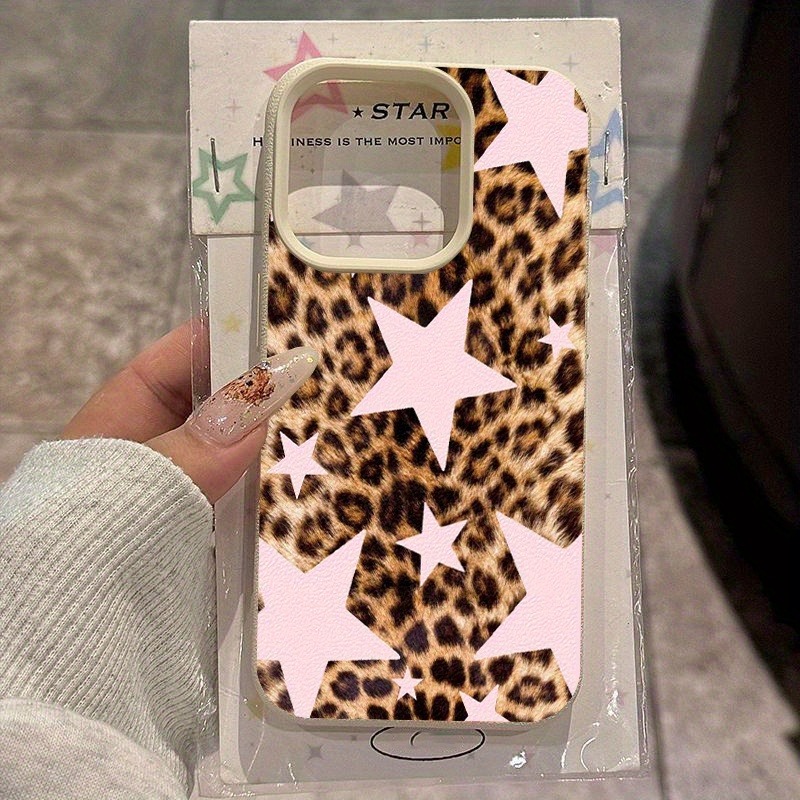 Rosa Stern Leopardenmuster TPU – Phone Cases Leopard Print Bewertung und Preis