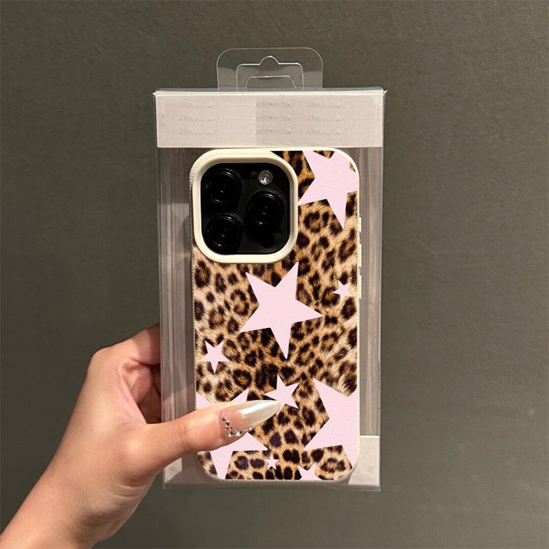 Rosa Stern Leopardenmuster TPU – Phone Cases Leopard Print Bewertung und Preis