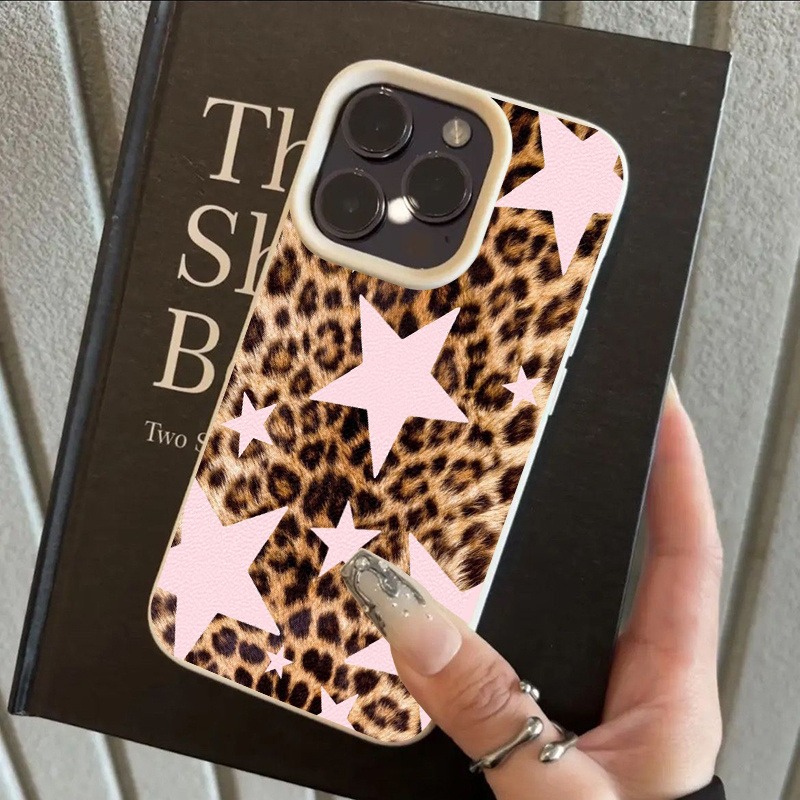 Rosa Stern Leopardenmuster TPU – Phone Cases Leopard Print Bewertung und Preis