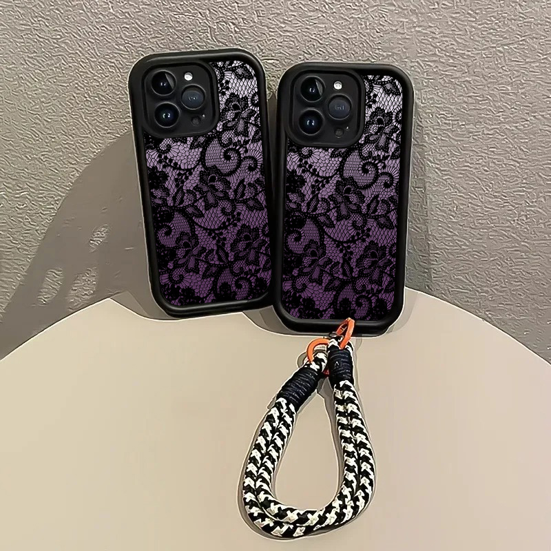 Schwarze Lila Spitzen-Handyhül – Phone Cases With Straps Bewertung und Preis