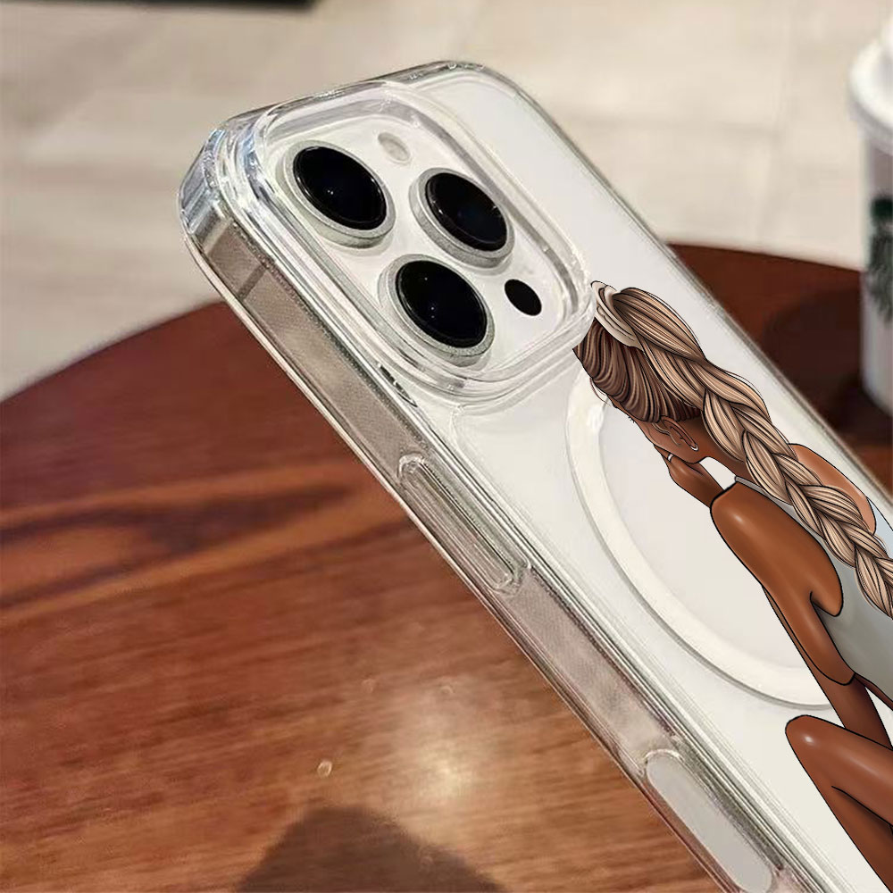 Dunkelhäutige Mode-Frau für Ma – Clear Magsafe Case Bewertung und Preis