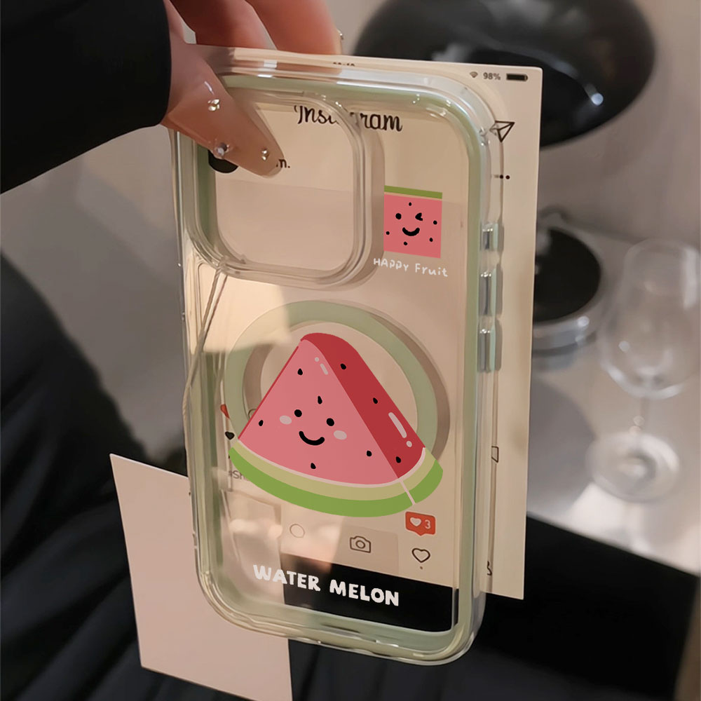 Niedliche Cartoon-Wassermelone – Clear Magsafe Case Bewertung und Preis