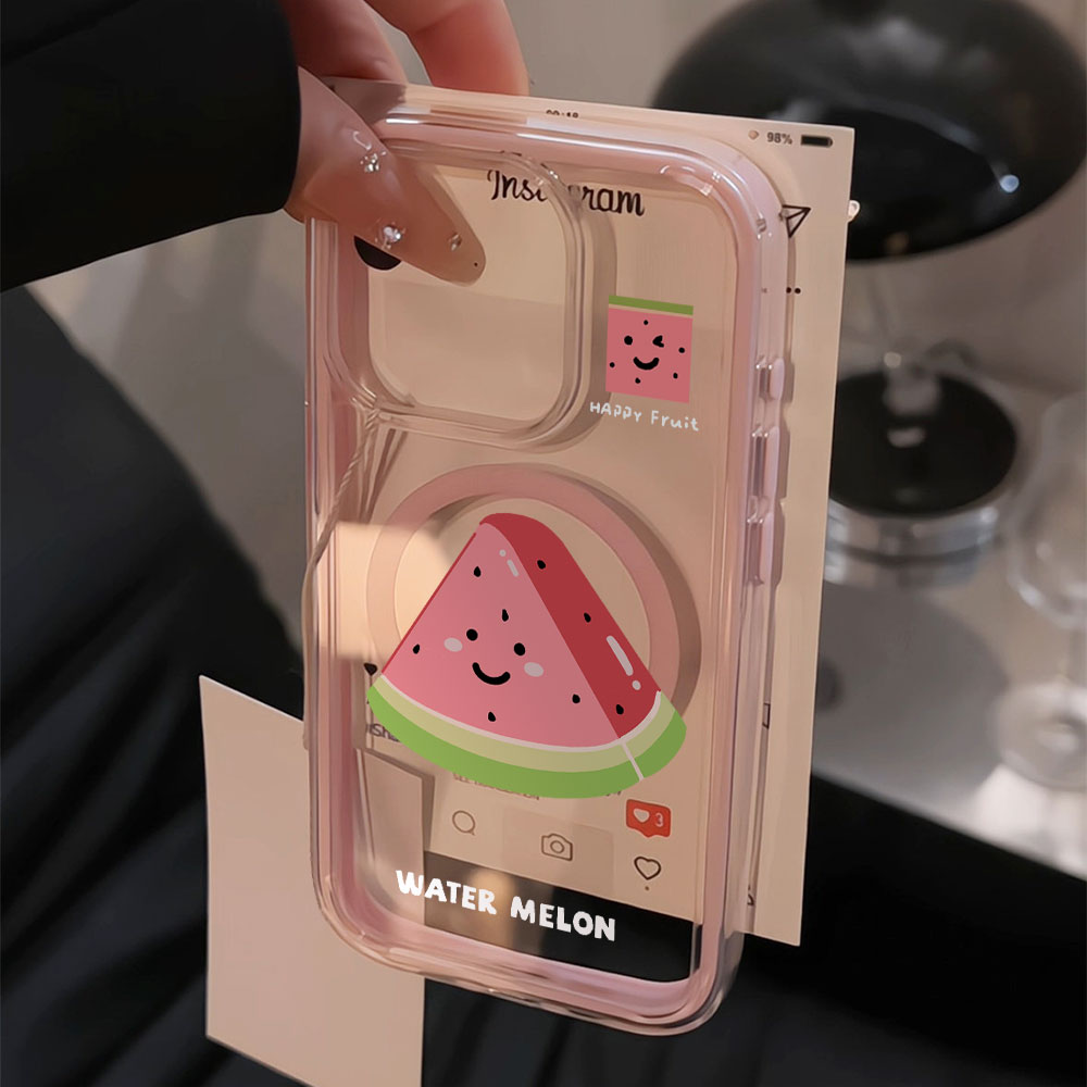 Niedliche Cartoon-Wassermelone – Clear Magsafe Case Bewertung und Preis