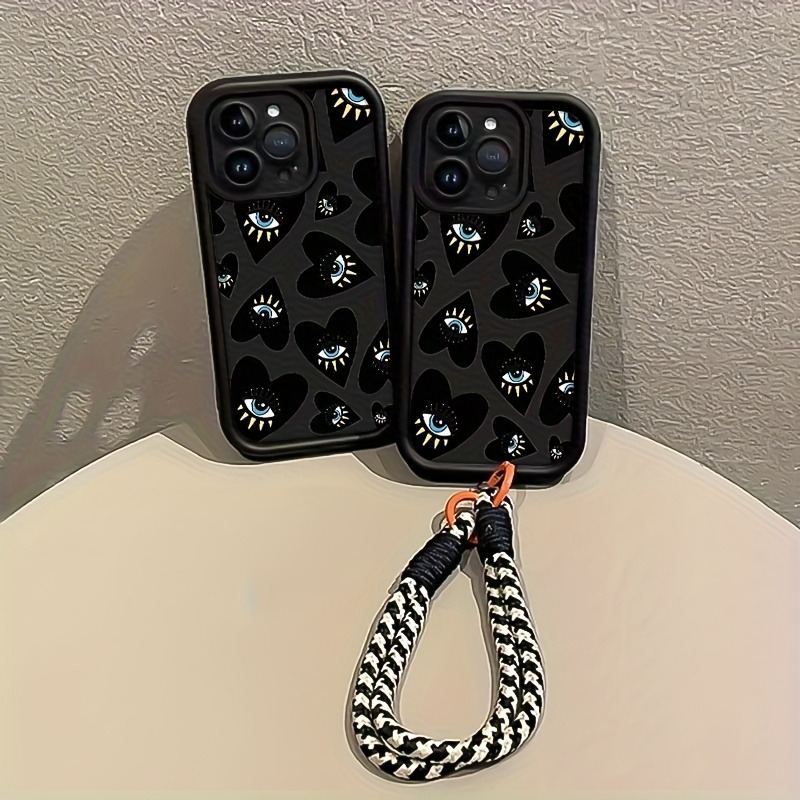 Schwarze Herzförmige Augen-Han – Phone Cases With Straps Bewertung und Preis