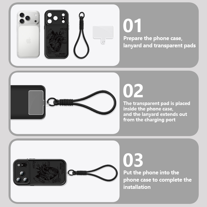 Kreatives Herz-Modell-Muster L – Phone Cases With Straps Bewertung und Preis
