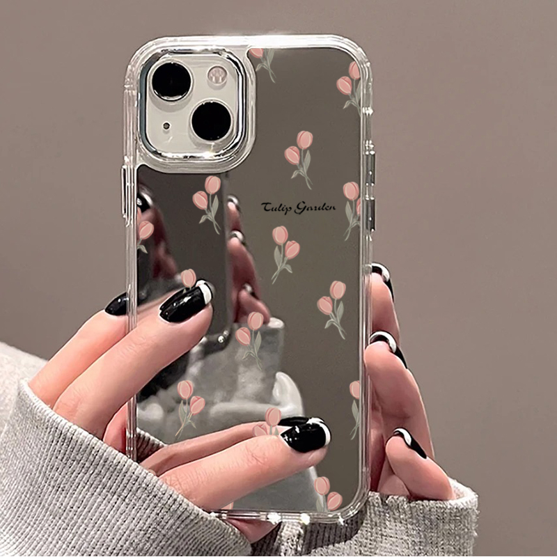 Spiegelhülle mit Blumenmuster  – Phone Cases Cherry Bewertung und Preis