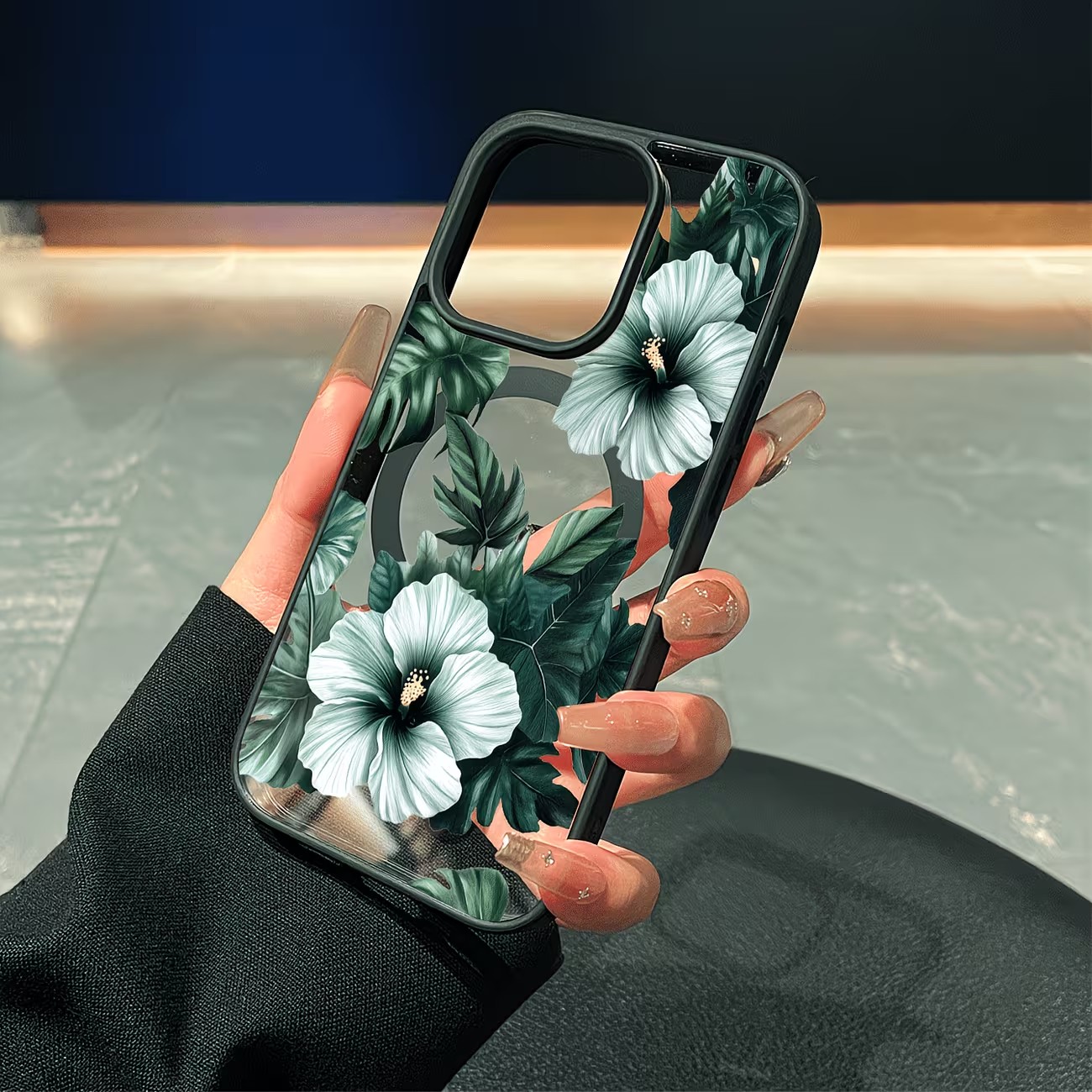 Grüne Blumenmuster Handyhülle  – Clear Magsafe Case Bewertung und Preis